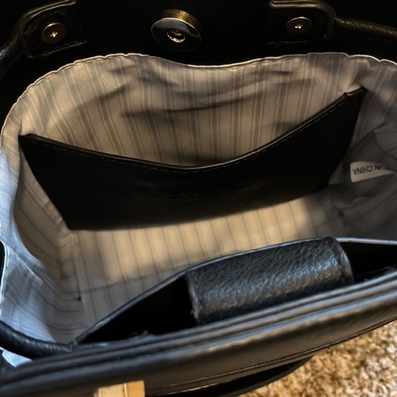 Boutique Faux Leather Black Crossbody Purse with Gold - Picture 8 of 8